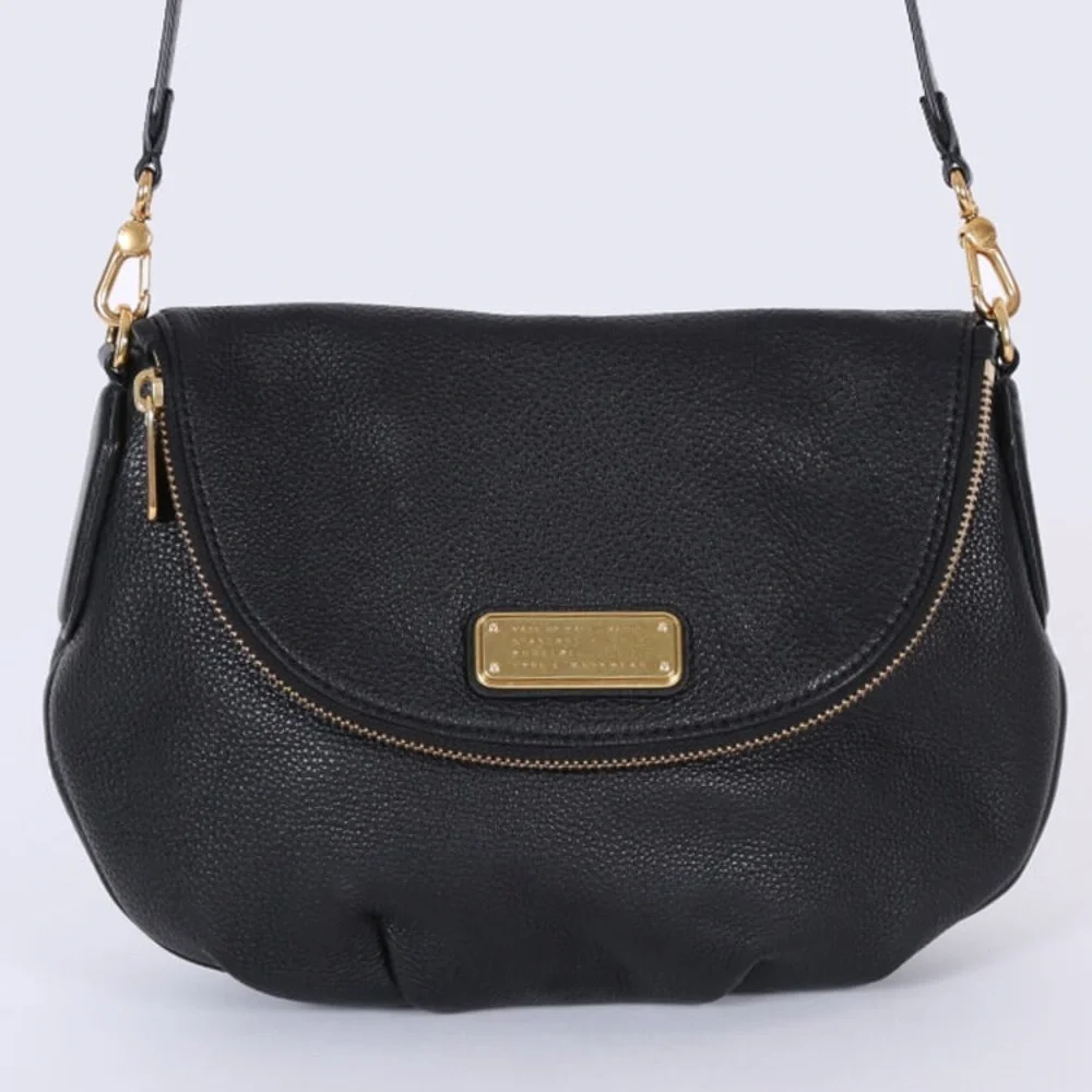 SOLD Marc by Marc Jacobs Natasha Crossbody Black Leather Shoulder Bag with Gold - Picture 1 of 12